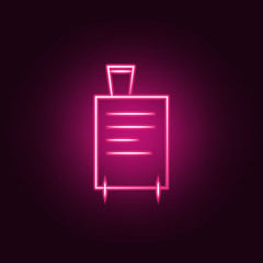 Poster - suitcase neon icon. Elements of travel set. Simple icon for websites, web design, mobile app, info graphics