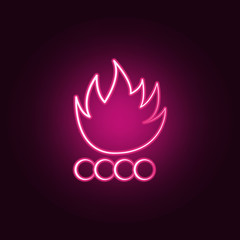 Poster - bonfire neon icon. Elements of travel set. Simple icon for websites, web design, mobile app, info graphics