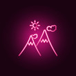 © gunayaliyeva - mountain neon icon. Elements of travel set. Simple icon for websites, web design, mobile app, info graphics
