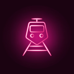 Poster - fast train neon icon. Elements of travel set. Simple icon for websites, web design, mobile app, info graphics