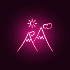 Poster - mountain neon icon. elements of travel set. simple icon for websites, web design, mobile app, info g
