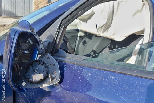 Car Accident Concept Crash Side Collision Damaged Of Car Accident Concept Crash Side