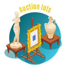 Sticker - Auction Isometric Background