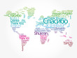 © dizain - Thank You in different languages word cloud in shape of World Map, concept background