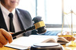 © sabthai - Judge lawyer gavel work in office with  balance