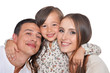 © aletia2011 - Happy family of three smiling and hugging on white background