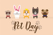 Pet day card or background. vector illustration.