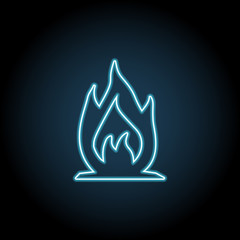 Poster - bonfire, balefire, smudge, fire icon. Simple thin line, outline vector of ban, prohibition, forbid icons for UI and UX, website or mobile application