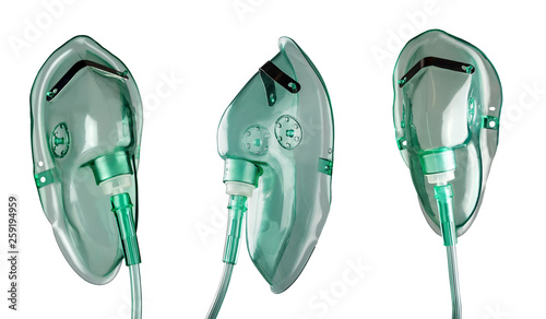 Fotografía Medical oxygen masks isolated on white background.