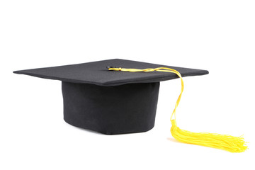 Wall Mural - Graduation cap isolated on white background