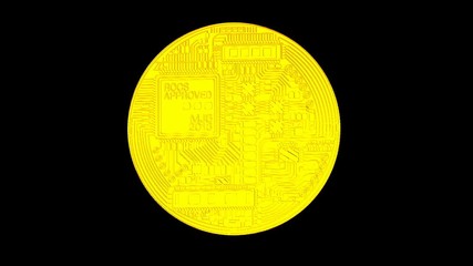 Poster - Bitcoin blockchain crypto currency digital encryption network for world money, alpha channel