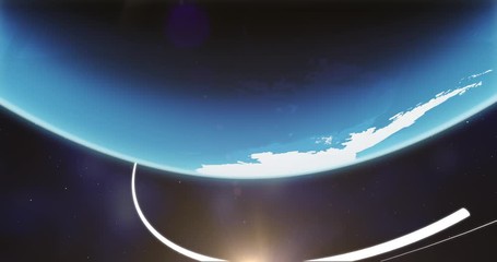 Poster - Planet earth from space with radial energy white streaks. Some elements of this image furnished by NASA. 3d illustration.