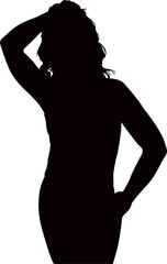 Sticker - a woman riding hand, silhouette vector