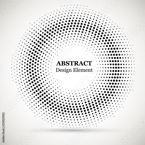 Halftone dotted background circularly distributed. Halftone effect vector pat...