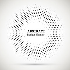 Wall Mural - Halftone dotted background circularly distributed. Halftone effect vector pattern for your design. Circle dots isolated on the white background for advertisement.