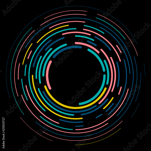Vector modern creative backdrop of vivid multi colored curved elements.Multic...