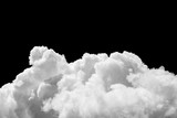 Fototapeta Niebo - White clouds on black sky isolated