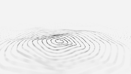 Poster - wave 3d. wave of particles. 3d glowing abstract digital particles background. data technology illust