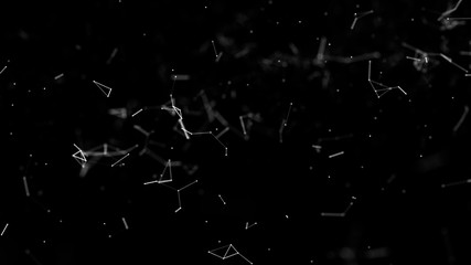 Poster - Big data visualization. Science background. Big data complex with compounds. Lines plexus