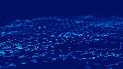 Poster - Big data visualization. Science background. Big data complex with compounds. Lines plexus