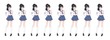 © ApoevArt - Anime manga schoolgirl in sailor suit, blue skirt
