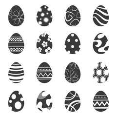 Wall Mural - Easter eggs icon isolated background. Set of modern new design with different patterns.