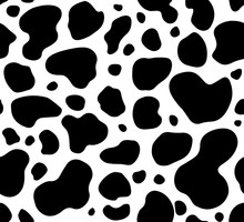Cow Texture Dalmatian Pattern Repeated Seamless Black White Spot Skin Fur