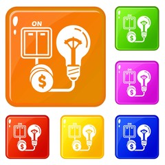 Poster - Light switch icons set collection vector 6 color isolated on white background