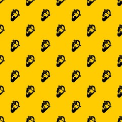 Wall Mural - Human ear with piercing pattern seamless vector repeat geometric yellow for any design