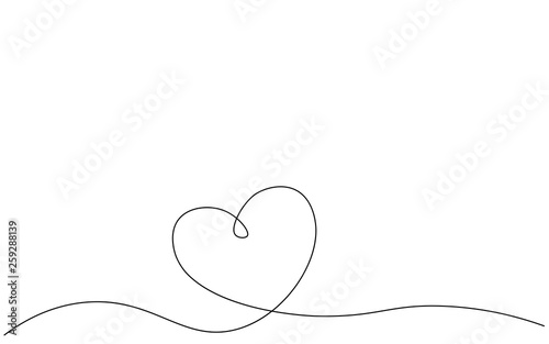 Heart Banner One Line Drawing Vector Illustration Buy This