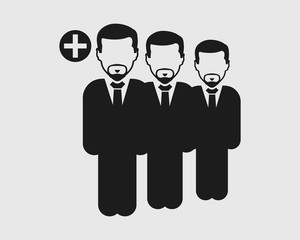Fototapete - Increase or Add users Icon. Standing male symbol on gray background. Flat style vector EPS.