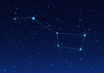 Wall Mural - big bear constellation in the night starry sky