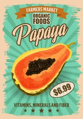 Wall Mural - Papaya or pawpaw tropical fruit. Exotic food