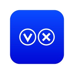 Poster - Signs of choice of tick and cross icon digital blue for any design isolated on white vector illustration