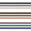 Haberdashery accessories. Decorative braided element of three strand cord different colors.