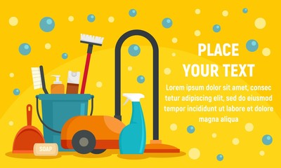 Wall Mural - Cleaner equipment concept banner. Flat illustration of cleaner equipment vector concept banner for web design