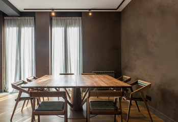 Interior of a dining room in luxury apartment