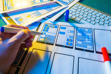 Poster - workplace graphic designer. software development. outline an application for mobile devices. website