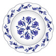 © Amarylle - Decorative porcelain plate ornate in traditional Russian Gzhel style