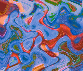 Poster - Modern contemporary abstract art painting of distorted shapes