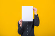 © 1STunningART - woman cover face using  blank sheet