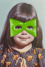Girl With Green Superhero Mask