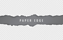Torn Paper Edge. Torn Paper Stripes. Ripped Squared Horizontal Paper Strips. Vector Illustration