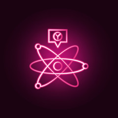 Poster - Cold fusion neon icon. Elements of Mad science set. Simple icon for websites, web design, mobile app, info graphics