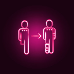Poster - Cybernetics neon icon. Elements of Mad science set. Simple icon for websites, web design, mobile app, info graphics