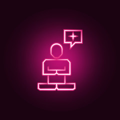 Poster - Transcendence neon icon. Elements of Mad science set. Simple icon for websites, web design, mobile app, info graphics