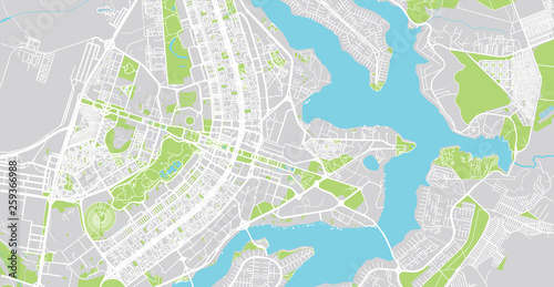 Cuadros en Lienzo Urban vector city map of Brasilia, Brazil