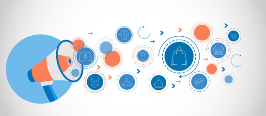 Poster - shopping bag icon. From Shopping set