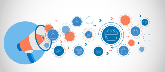 Poster - Full shopping basket icon. From Shopping set