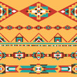 Colorful Textured Decorative Borders with Traditional Native American Ornaments